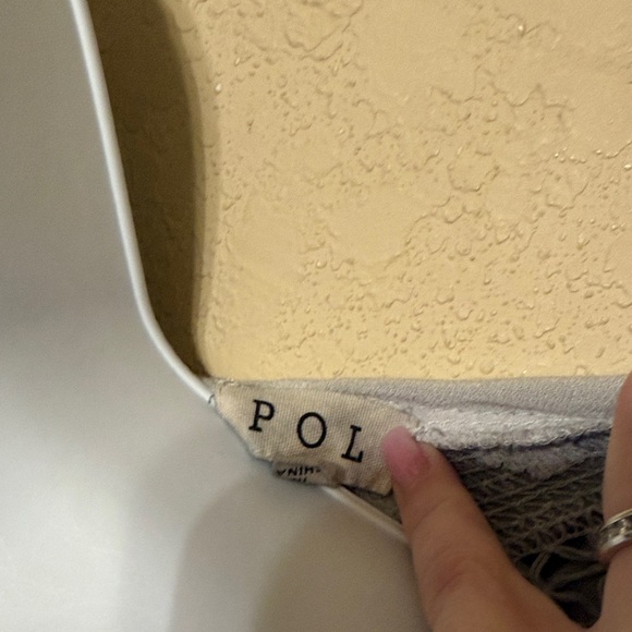 POL Crochet-Trim Hooded Tunic in Light sage - Picture 2 of 9